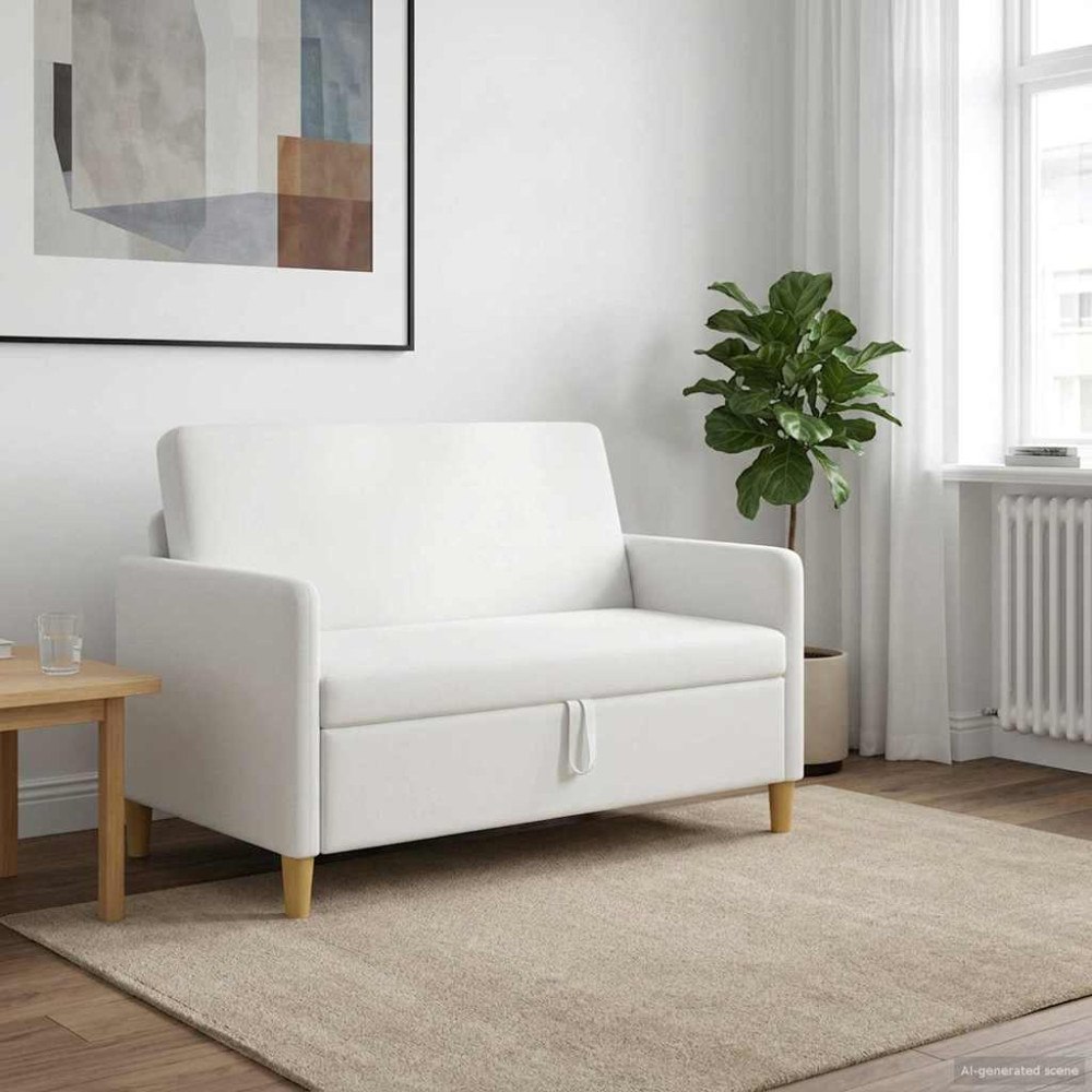 vidaXL Soffa med förvaring Vit 122 x 78 x 87 cm Polyester