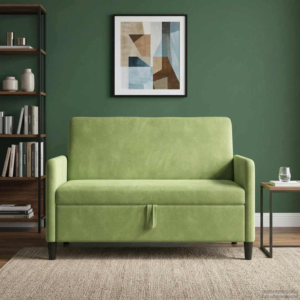 vidaXL Soffa med förvaring Ljusgrön 122 x 78 x 87 cm Polyester