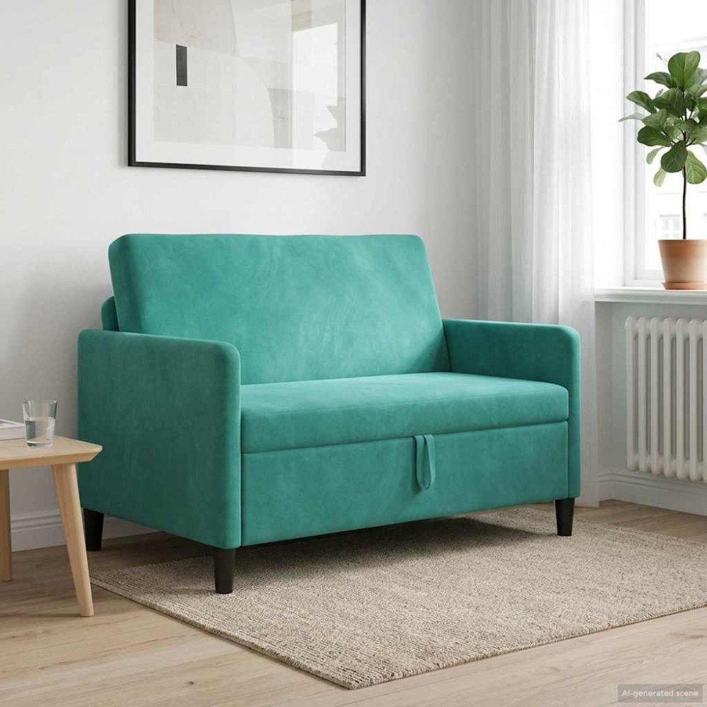 vidaXL Soffa med förvaring Turkos 122 x 78 x 87 cm Polyester