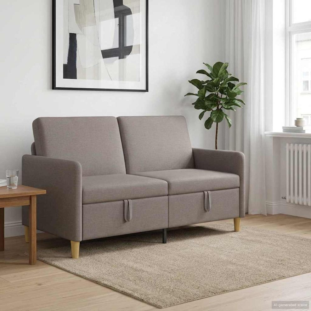 vidaXL Soffa med förvaring Taupe 152 x 78 x 87 cm Polyester