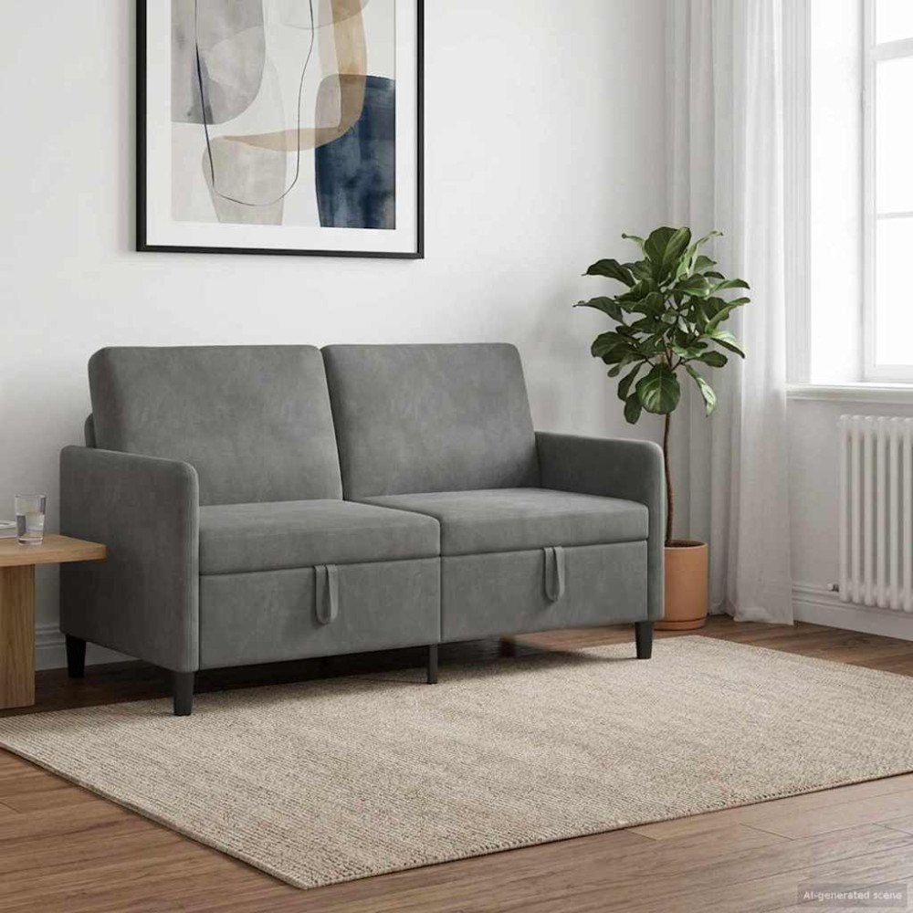 vidaXL Soffa med förvaring Mörkgrå 152 x 78 x 87 cm Polyester