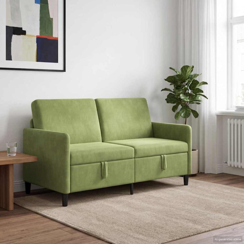 vidaXL Soffa med förvaring Ljusgrön 152 x 78 x 87 cm Polyester