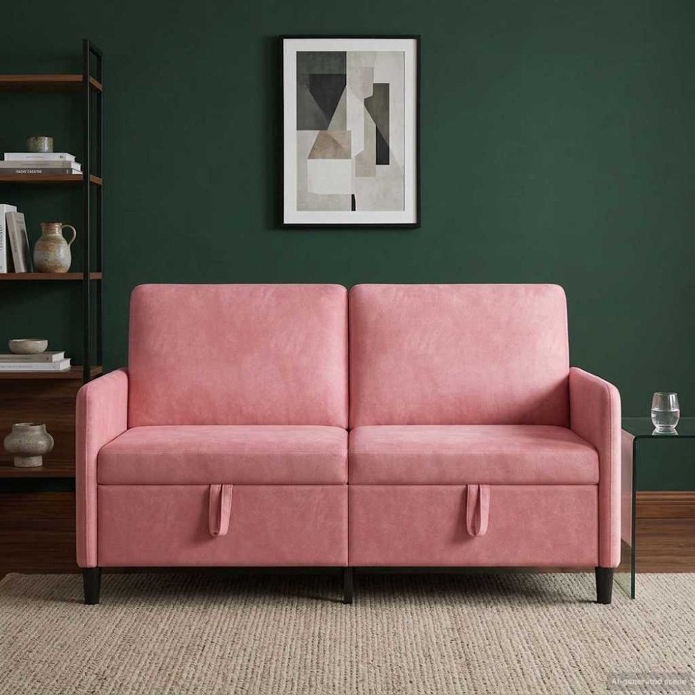 vidaXL Soffa med förvaring Rosa 152 x 78 x 87 cm Polyester
