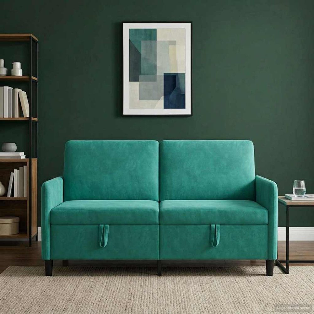 vidaXL Soffa med förvaring Turkos 152 x 78 x 87 cm Polyester