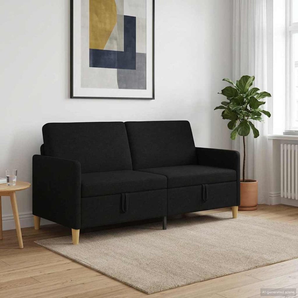 vidaXL Soffa med förvaring Svart 172 x 78 x 87 cm Polyester