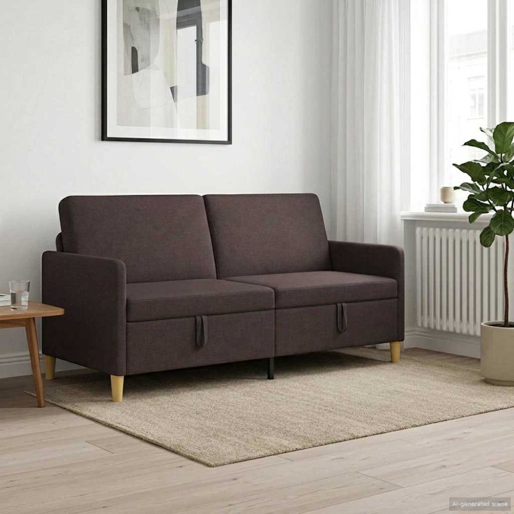 vidaXL Soffa med förvaring Mörkbrun 172 x 78 x 87 cm Polyester