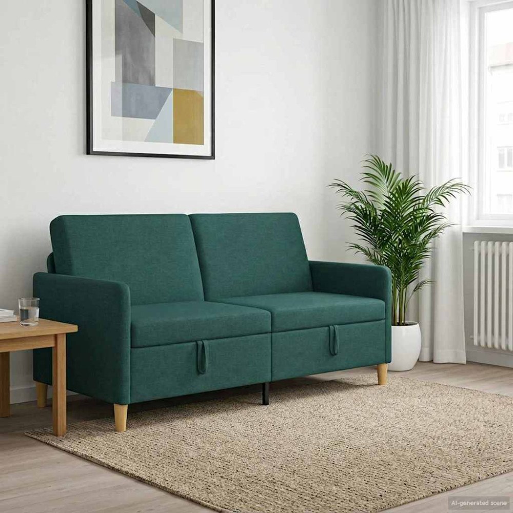 vidaXL Soffa med förvaring Mörkgrön 172 x 78 x 87 cm Polyester
