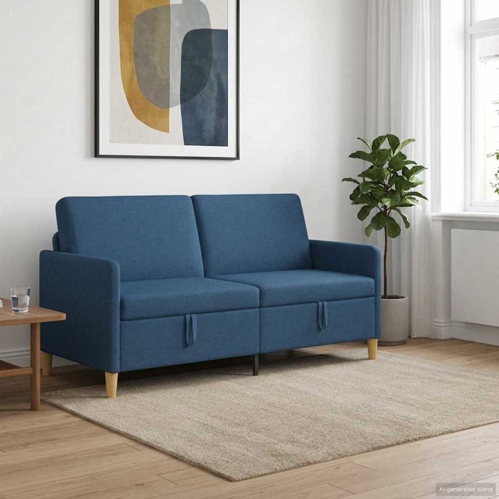 vidaXL Soffa med förvaring Blå 172 x 78 x 87 cm Polyester