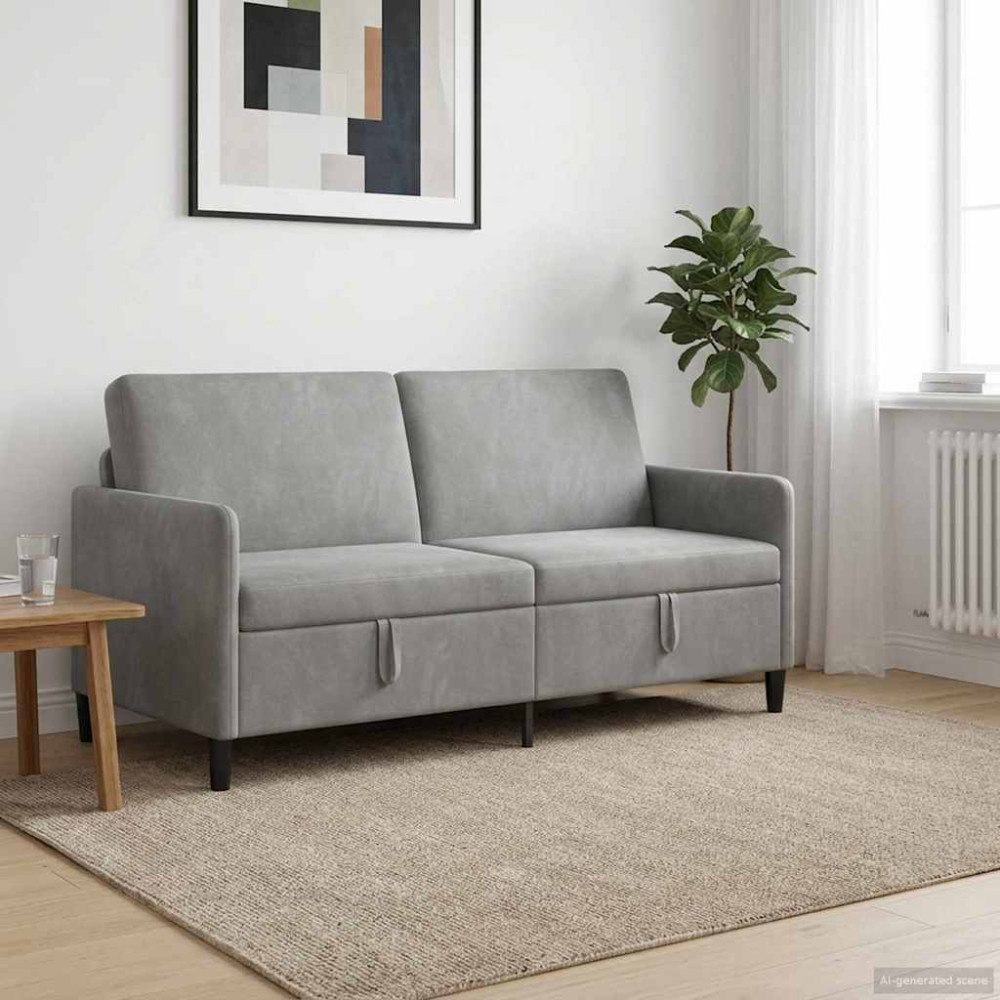vidaXL Soffa med förvaring Ljusgrå 172 x 78 x 87 cm Polyester