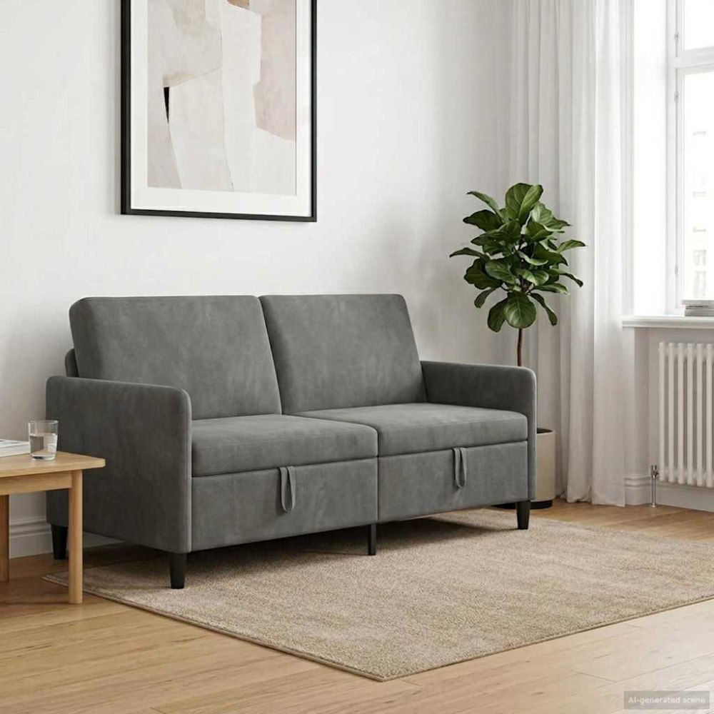 vidaXL Soffa med förvaring Mörkgrå 172 x 78 x 87 cm Polyester
