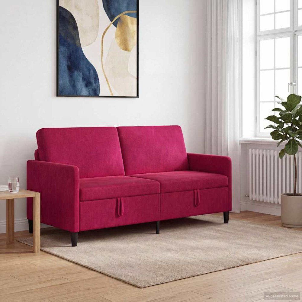 vidaXL Soffa med förvaring Vinröd 172 x 78 x 87 cm Polyester