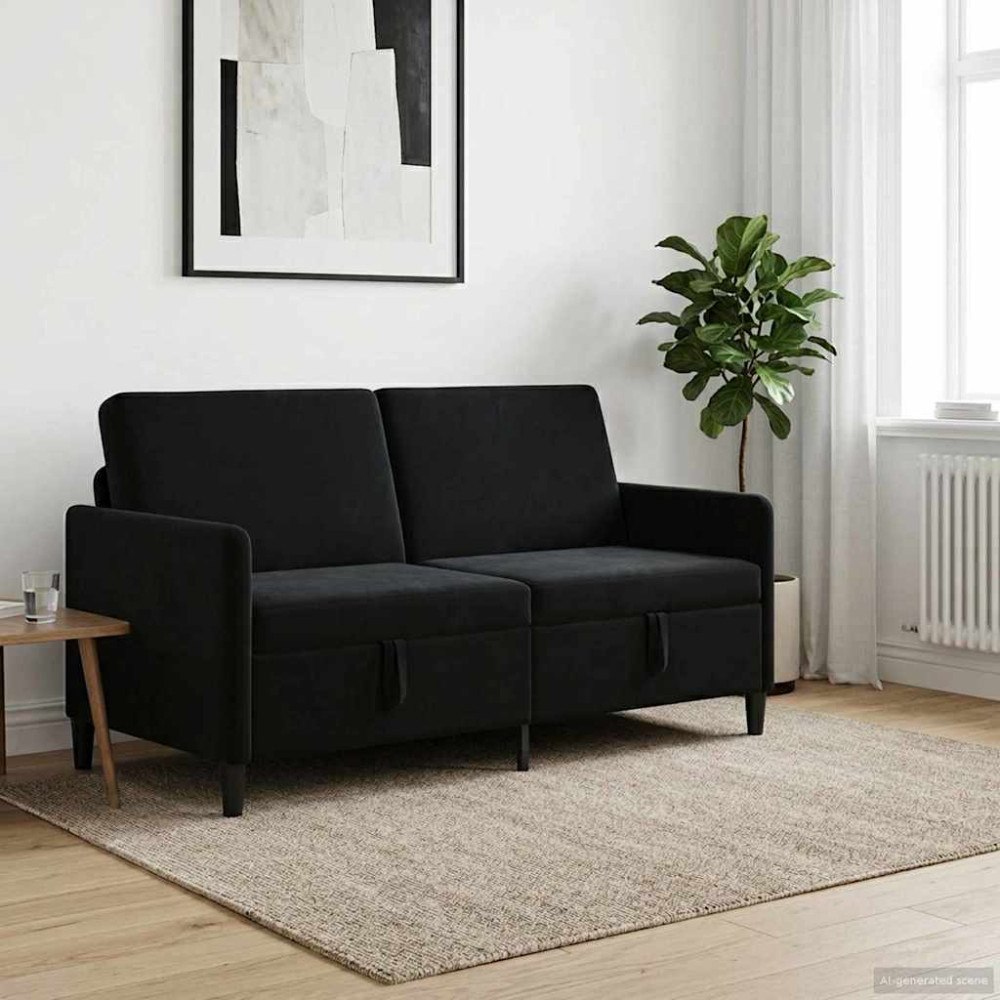 vidaXL Soffa med förvaring Svart 172 x 78 x 87 cm Polyester