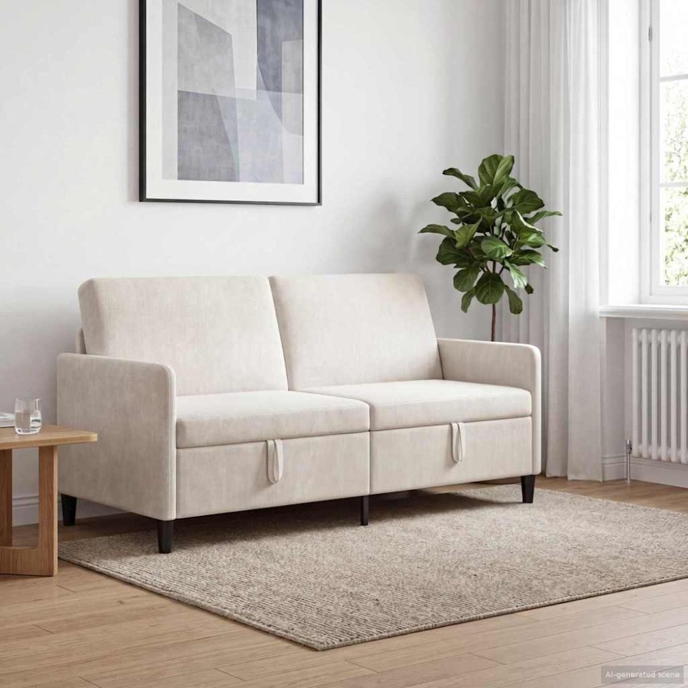 vidaXL Soffa med förvaring Gräddvit 172 x 78 x 87 cm Polyester