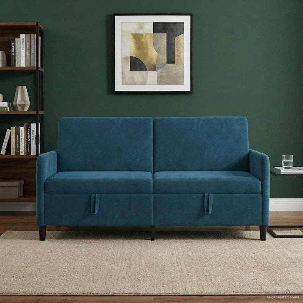 vidaXL Soffa med förvaring Blå 172 x 78 x 87 cm Polyester