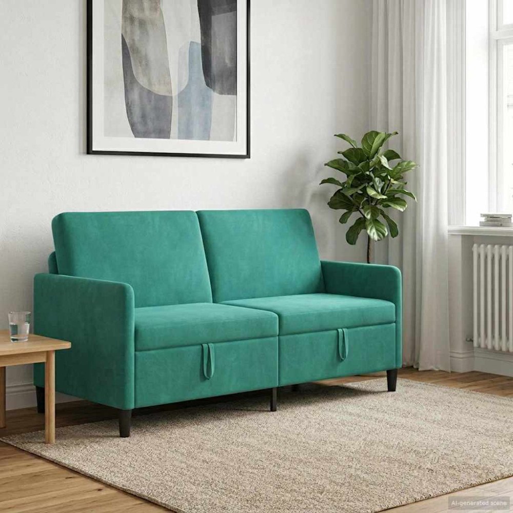 vidaXL Soffa med förvaring Turkos 172 x 78 x 87 cm Polyester