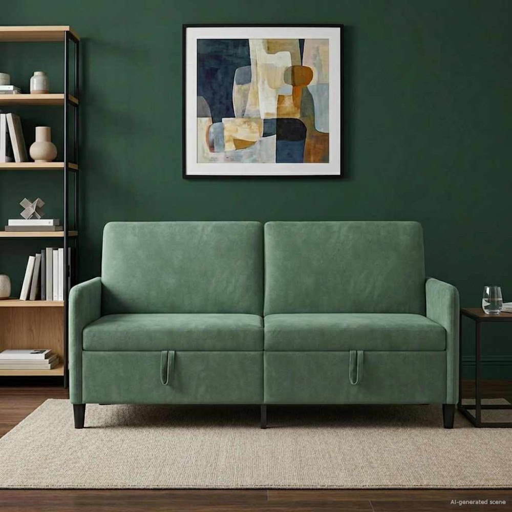 vidaXL Soffa med förvaring Havgrön 172 x 78 x 87 cm Polyester