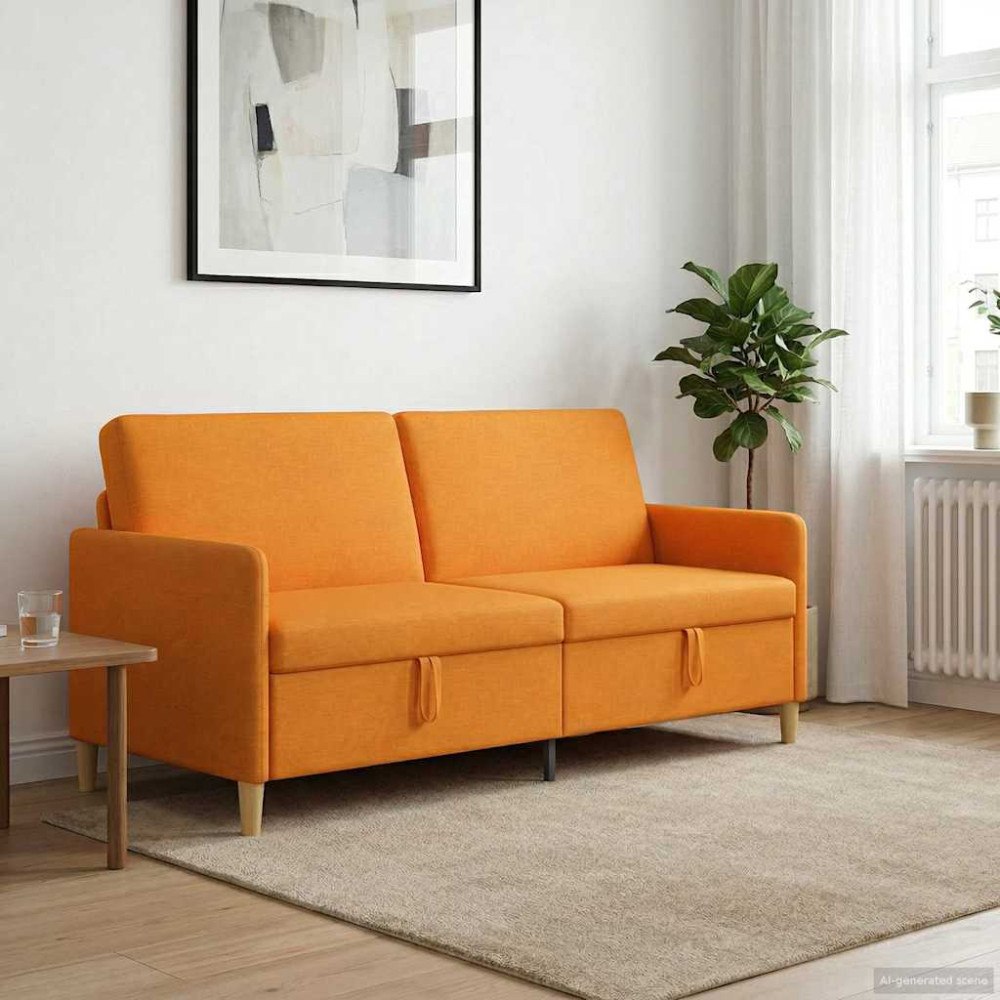 vidaXL Soffa med förvaring Mörkgul 192 x 78 x 87 cm Polyester