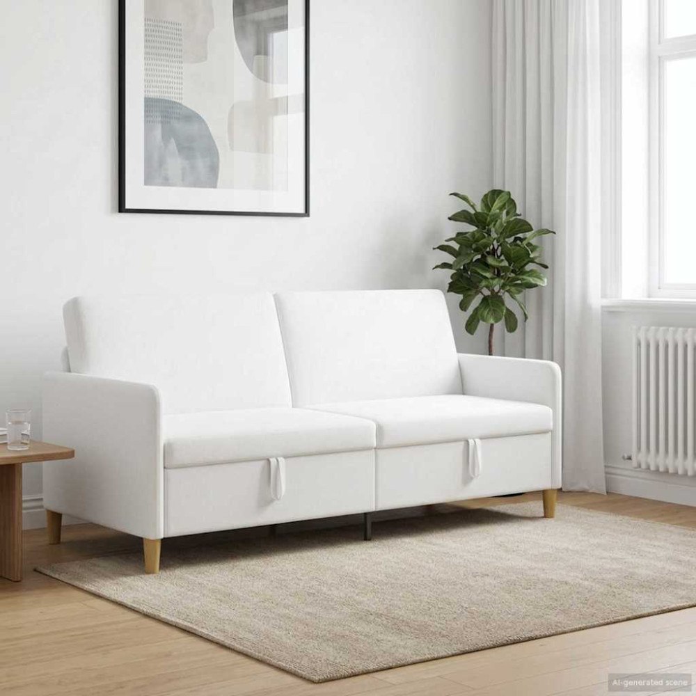vidaXL Soffa med förvaring Vit 192 x 78 x 87 cm Polyester