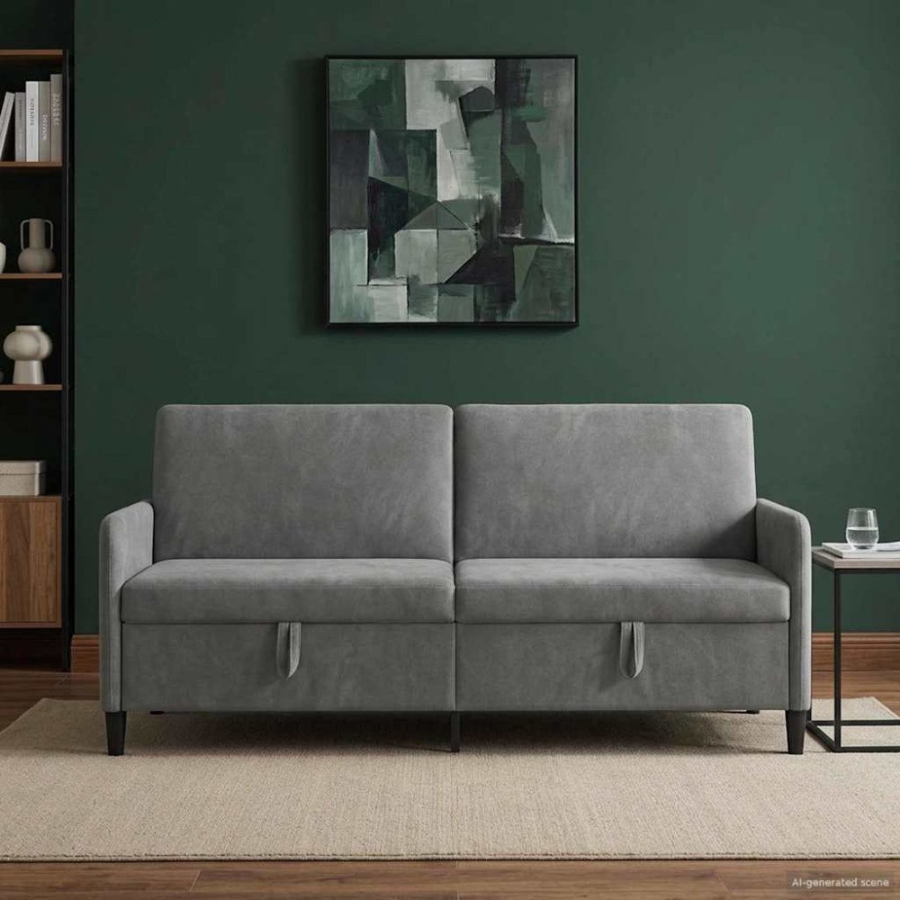 vidaXL Soffa med förvaring Mörkgrå 192 x 78 x 87 cm Polyester