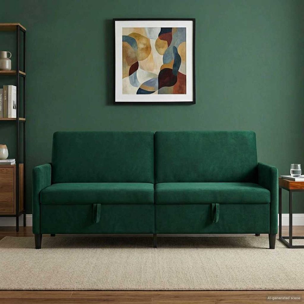 vidaXL Soffa med förvaring Mörkgrön 192 x 78 x 87 cm Polyester