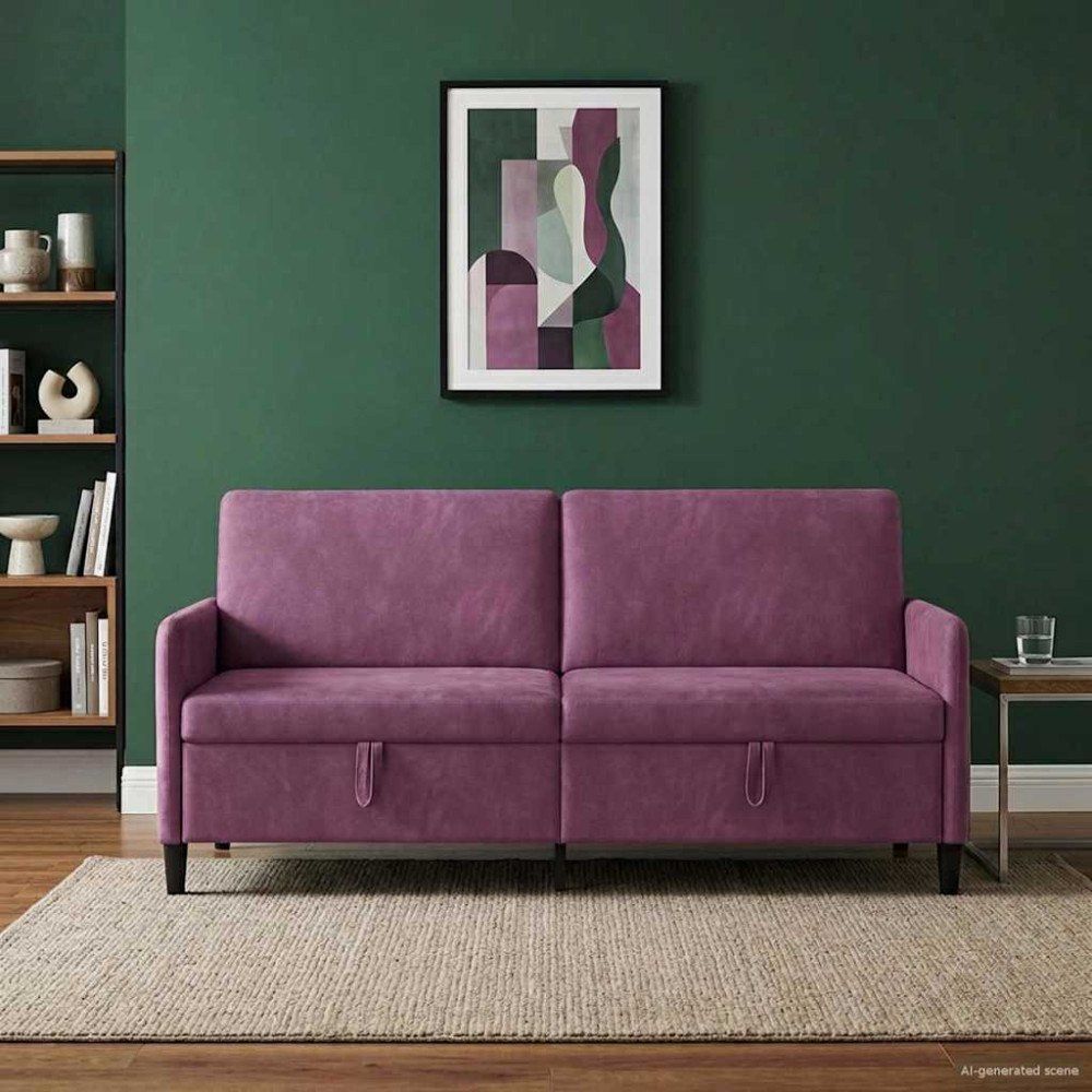 vidaXL Soffa med förvaring Lila 192 x 78 x 87 cm Polyester