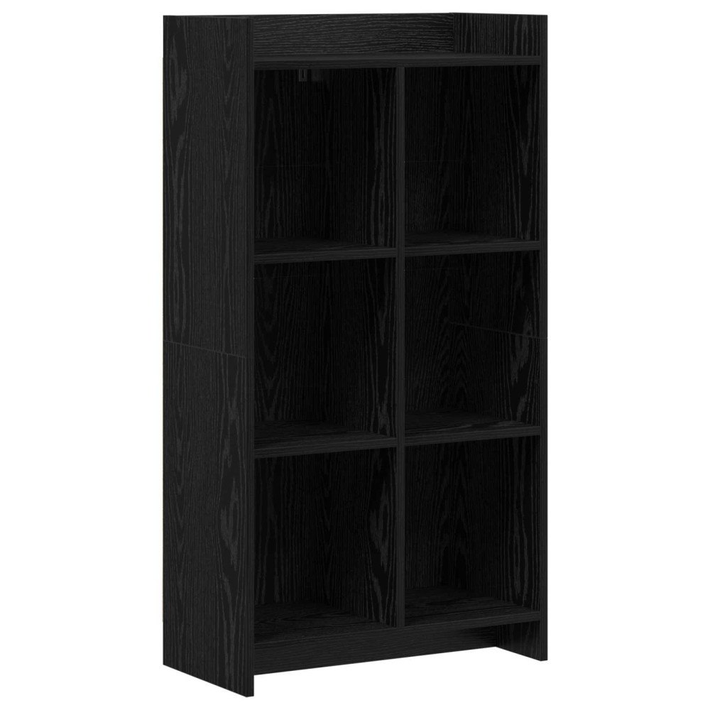 vidaXL Bokhylla Svart ek 59 x 30 x 111 cm Konstruerat trä