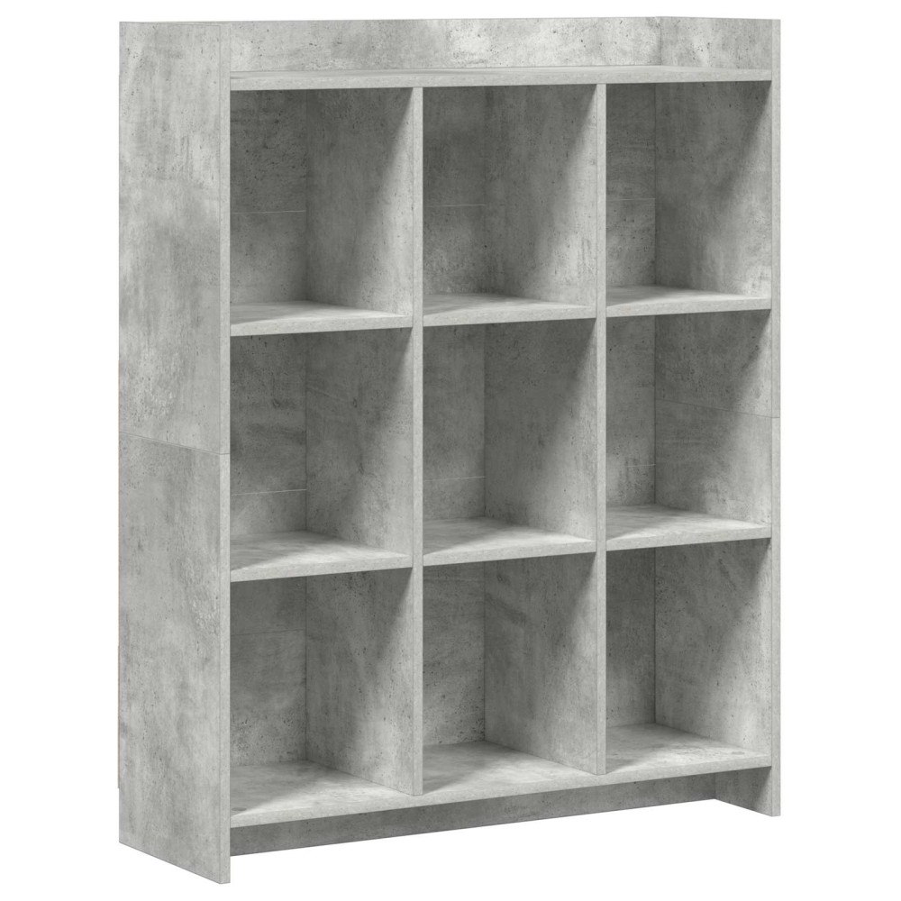 vidaXL Bokhylla Betonggrå 87,5 x 30 x 111 cm Konstruerat trä
