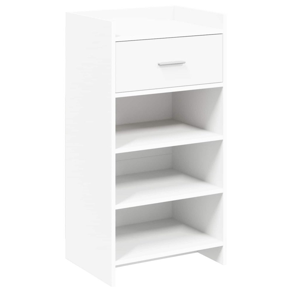 vidaXL Skoskåp med låda Vit 48 x 36 x 92 cm Konstruerat trä