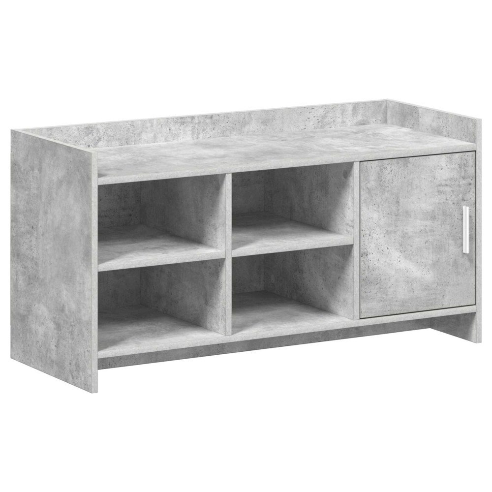 vidaXL Skoskåp med dörr Betonggrå 100 x 39,5 x 51 cm Konstruerat trä