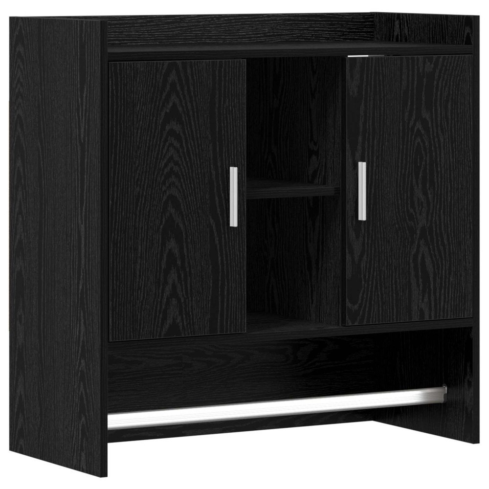 vidaXL Vägg hylla Väggmonterat Svart ek 80 x 36 x 80 cm