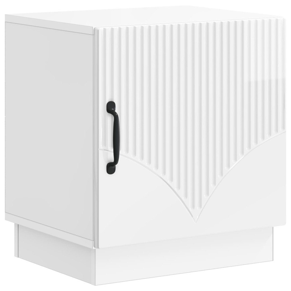 vidaXL Sängbord Vit högglans 43 x 34,5 x 47 cm Konstruerat trä