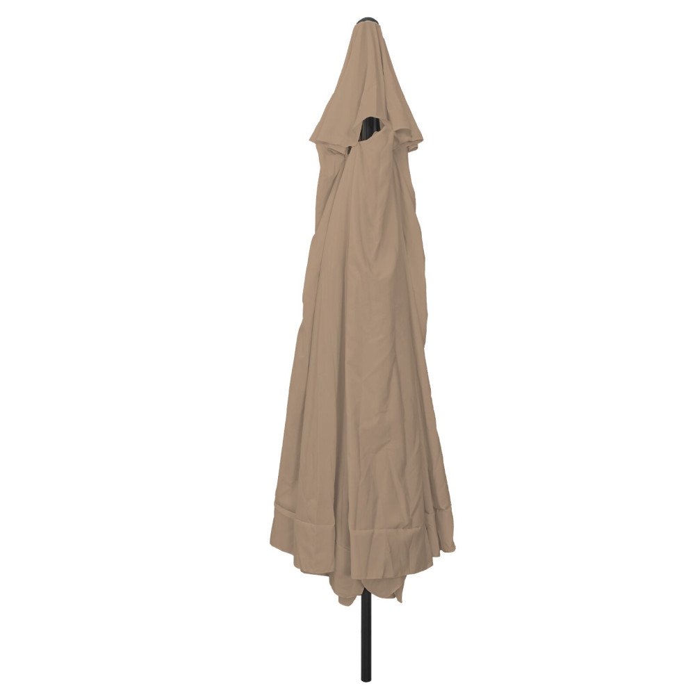 vidaXL Trädgårdsparasol Taupe 394 x 394 x 248 cm Polyester och Stål
