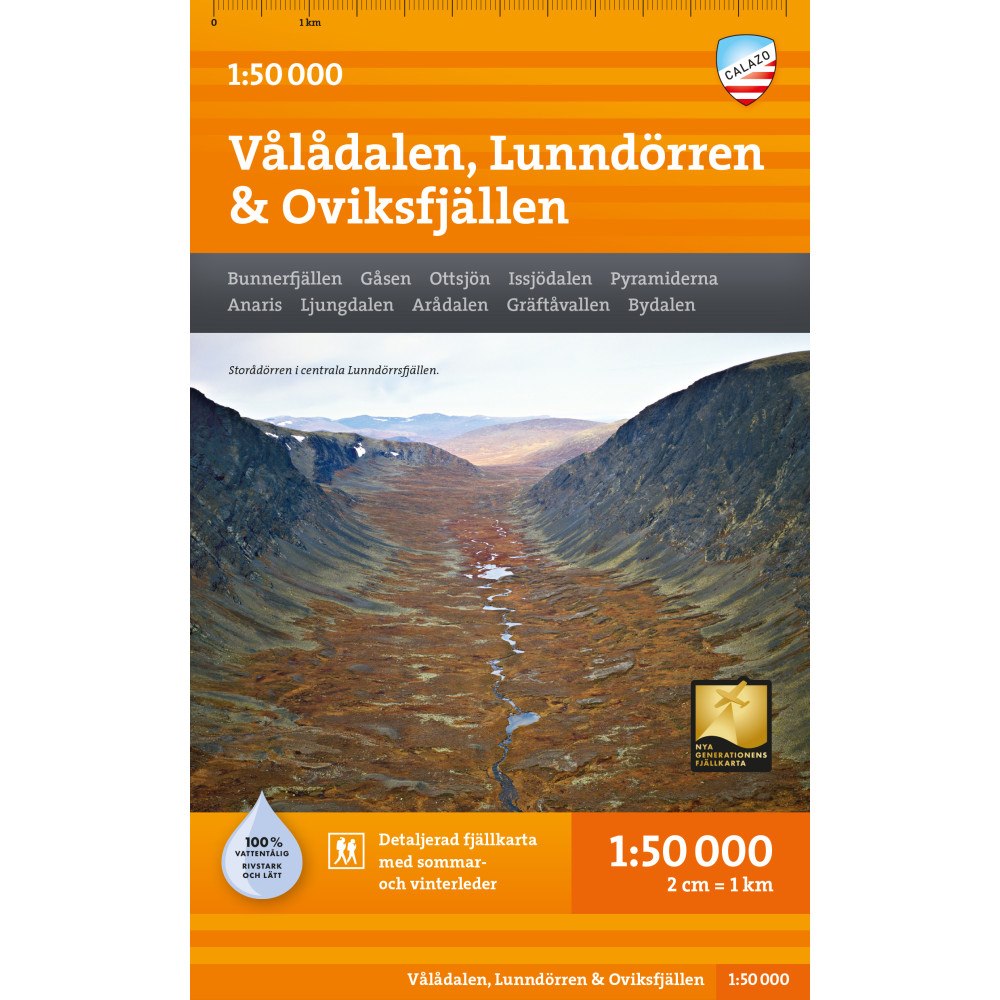 Calazo Förlag Vålådalen, Lunndörren & Oviksfjällen 1:50.000