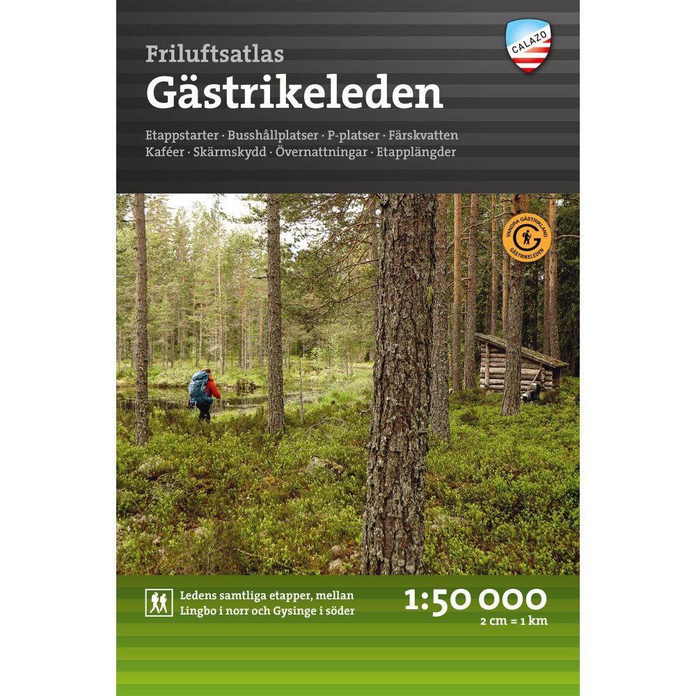 Calazo Förlag Friluftsatlas Gästrikeleden 1:50.000 (häftad)