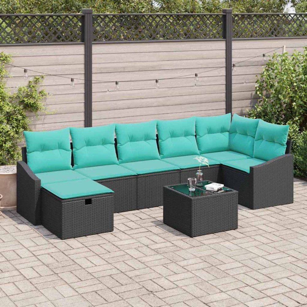 vidaXL Soffset med kudde med lagring 8 pcs konstrotting
