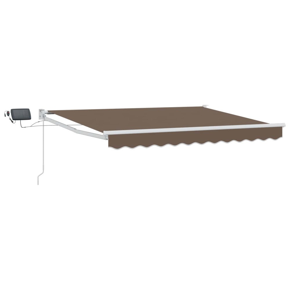 vidaXL Manuell utdragbar markis med LED-lampor Taupe