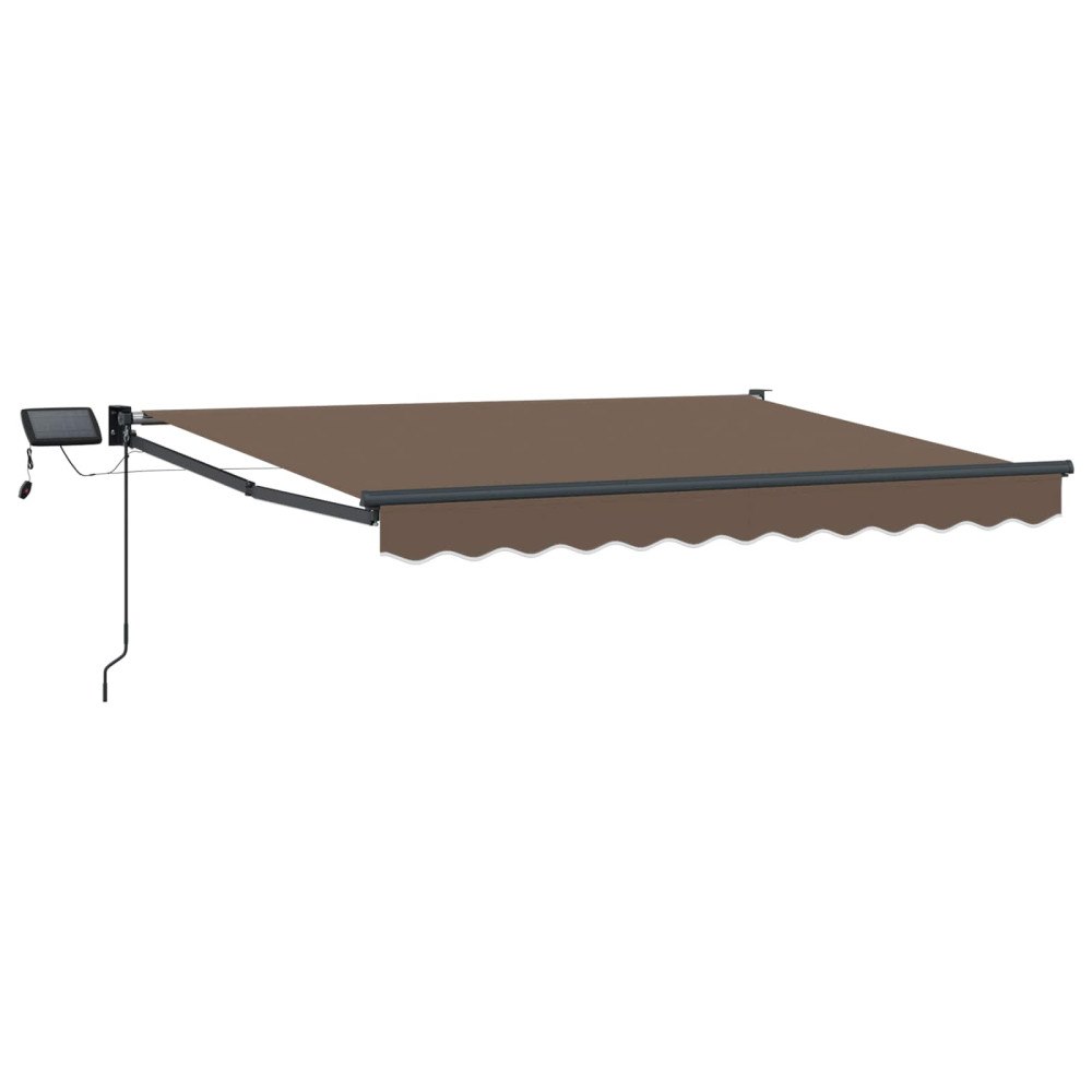 vidaXL Manuell utdragbar markis med LED-lampor Taupe
