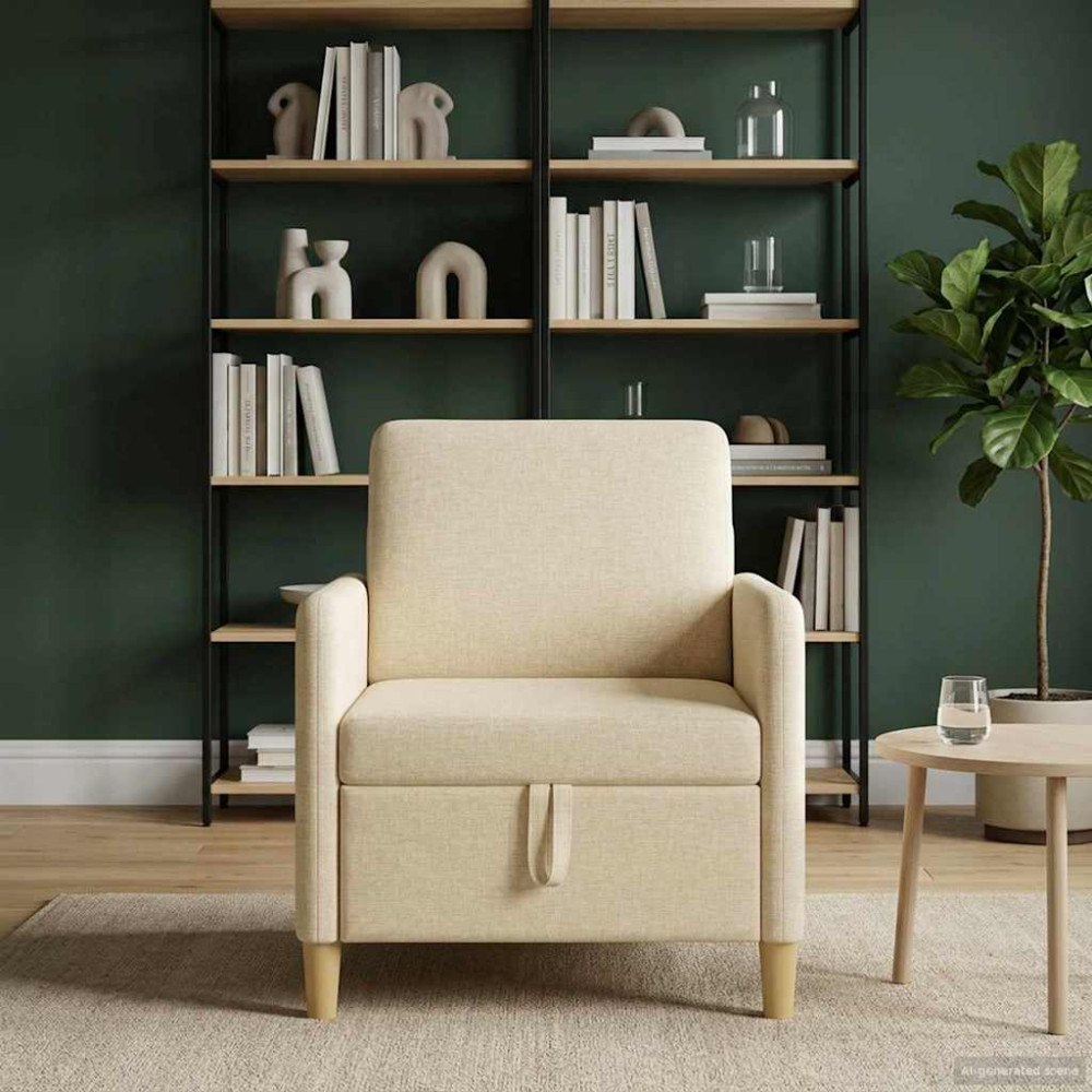 vidaXL Soffa med förvaring Gräddvit 72 x 78 x 87 cm Polyester