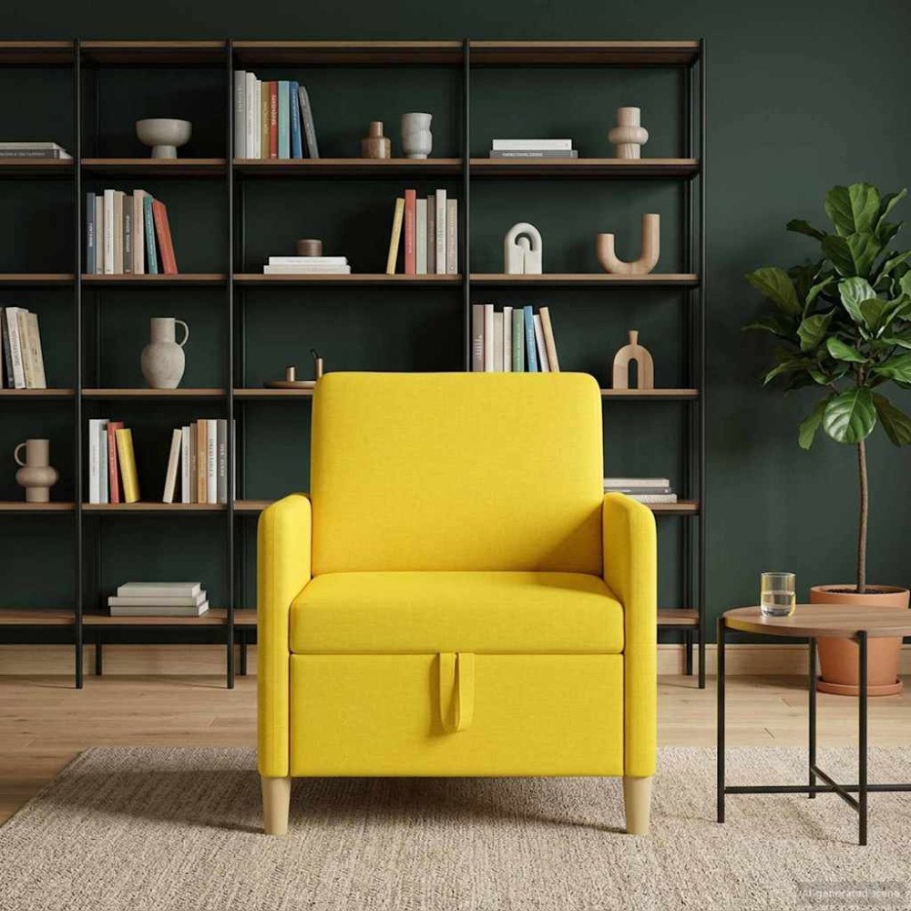 vidaXL Soffa med förvaring Ljusgul 72 x 78 x 87 cm Polyester