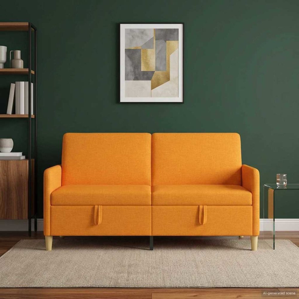 vidaXL Soffa med förvaring Mörkgul 172 x 78 x 87 cm Polyester