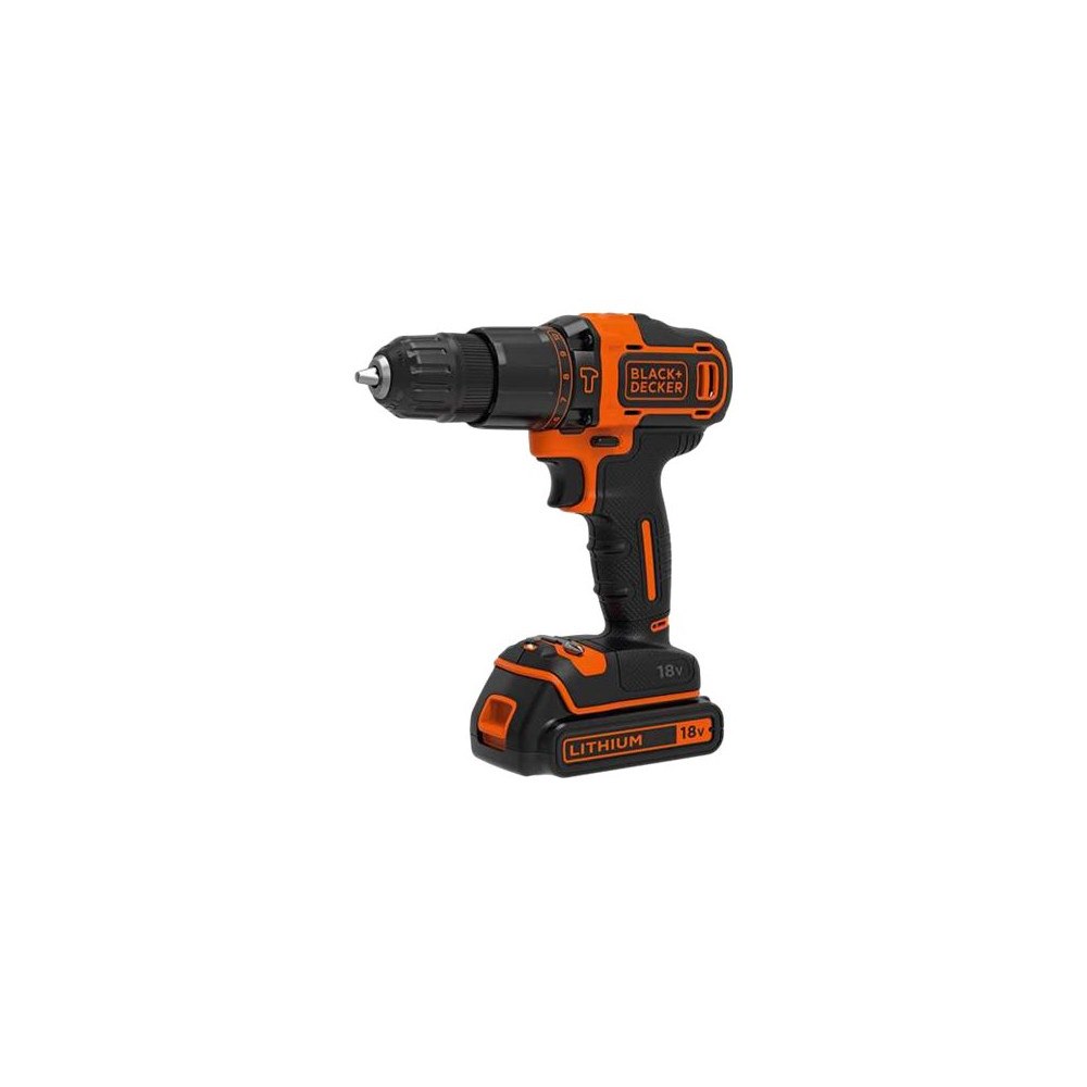 Black & Decker BLACK+DECKER BDCHD18KB-QW slagborr/skruvdragare - sladdlös - 2 hastigheter - 2 batterier