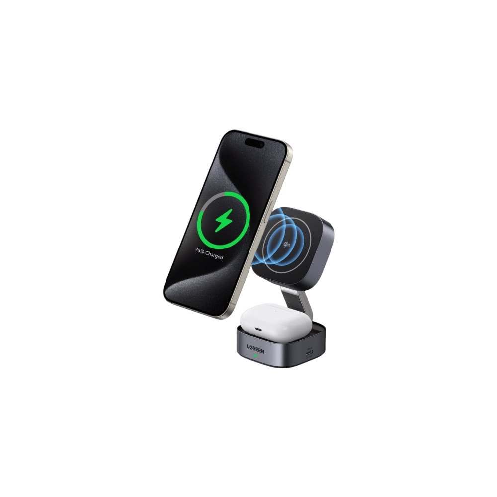 Ugreen Ugreen 2-i-1 Qi-induktiv laddare UGREEN W702 iPhone, AirPods...