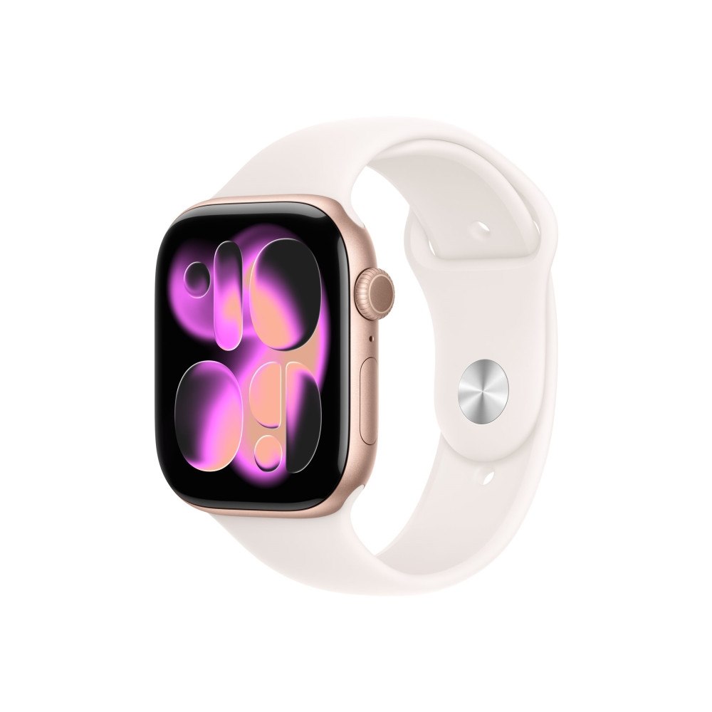 Apple Apple Watch Series 11 (GPS) - guldrosa aluminium - smart klocka med sportband - lätt rouge - 64 GB