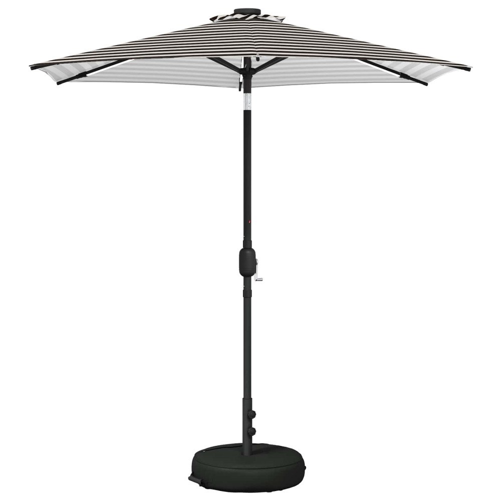 vidaXL Trädgårdsparasol med LED-lampor och bas 230 x 230 cm Polyester