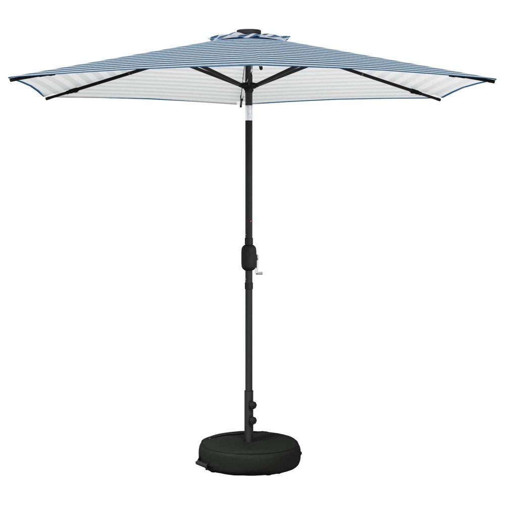 vidaXL Trädgårdsparasol med LED-lampor och bas 270 x 270 cm Polyester