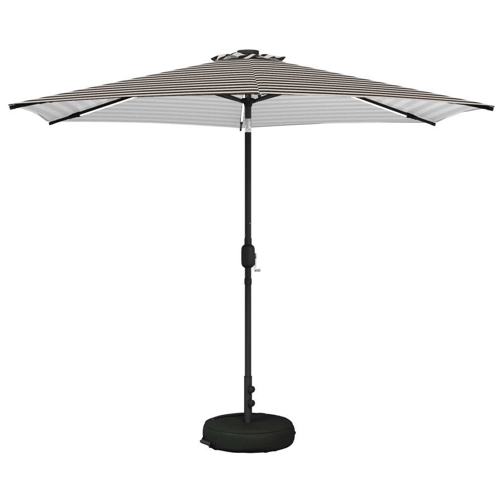 vidaXL Trädgårdsparasol med LED-lampor och bas 300 x 300 cm Polyester