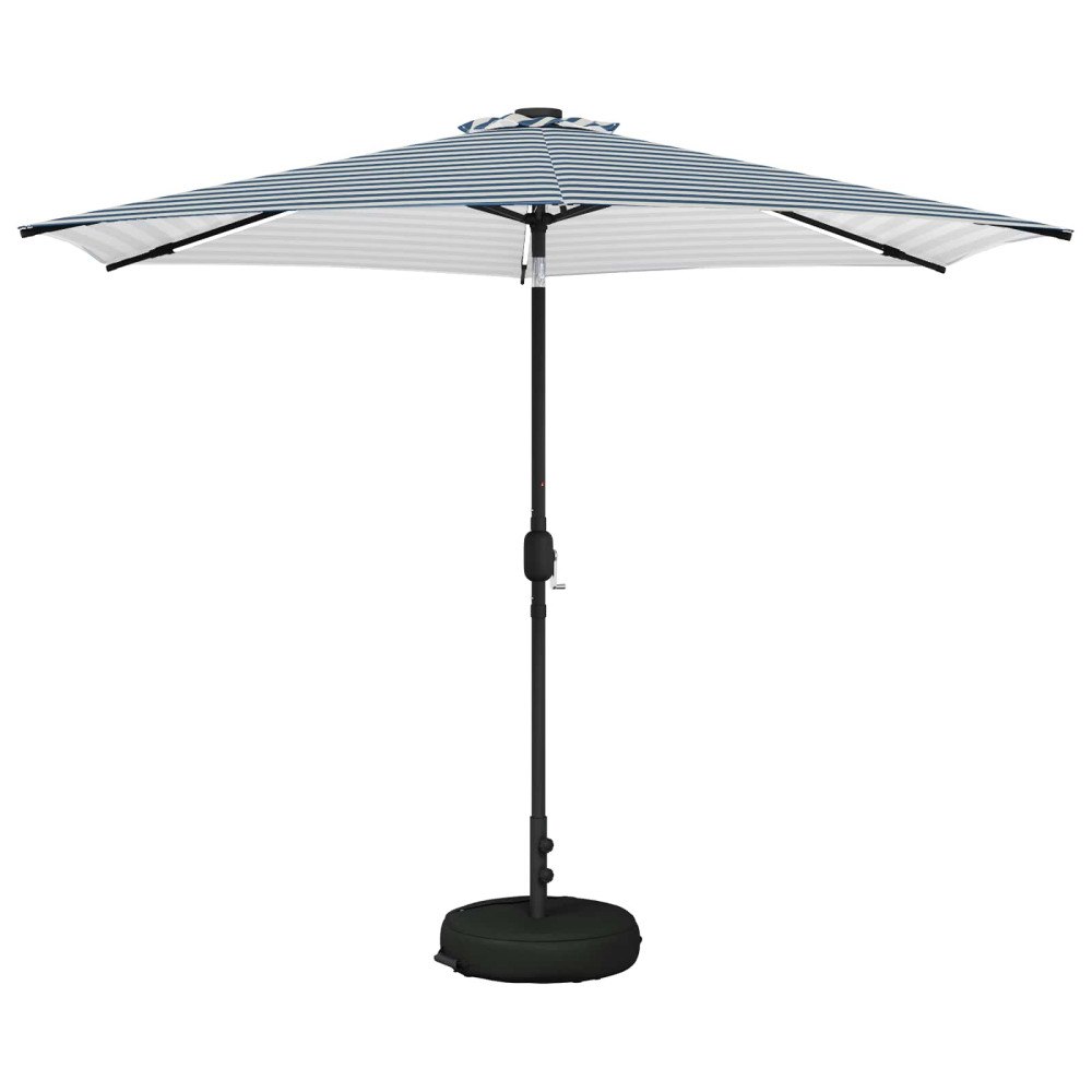 vidaXL Trädgårdsparasol med LED-lampor och bas 300 x 300 cm Polyester