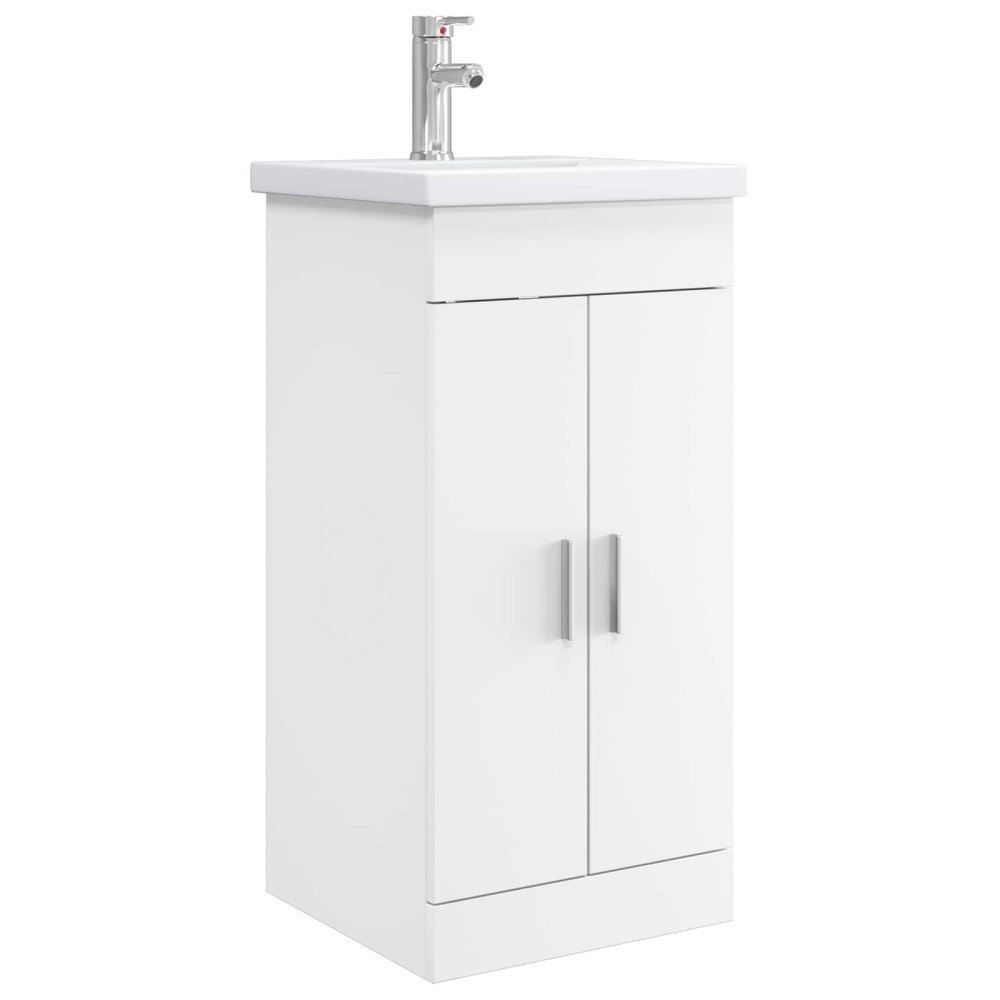 vidaXL Badrumsspegel med handfat Vit 42 x 40 x 84,5 cm Konstruerat trä