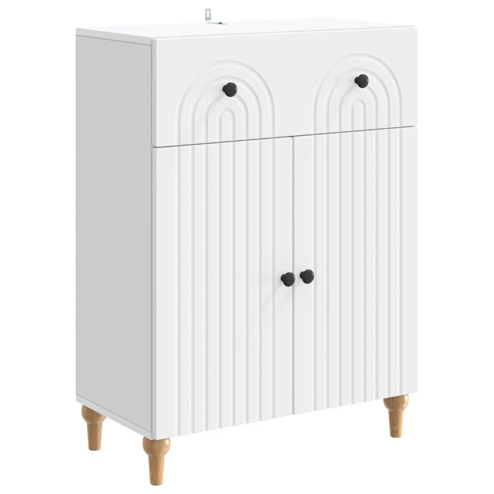 vidaXL Sideboard med låda Vit 66 x 34,5 x 90 cm Konstruerat trä