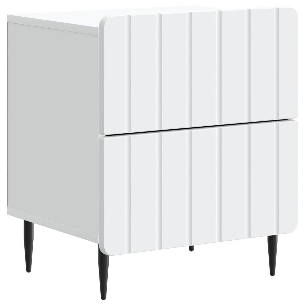 vidaXL Nattduksbord med låda Vit 43 x 34,5 x 49,5 cm Konstruerat trä